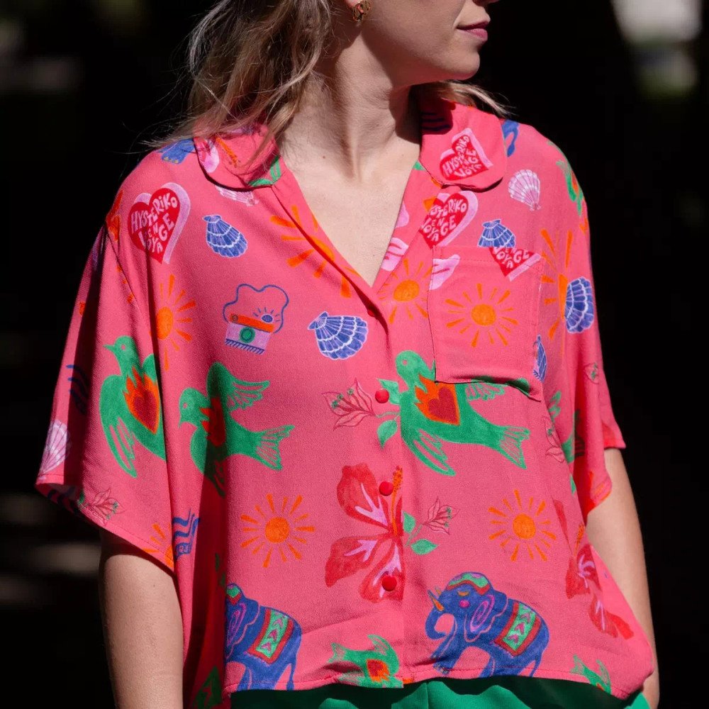 Chemise Anjali motif "En Voyage"