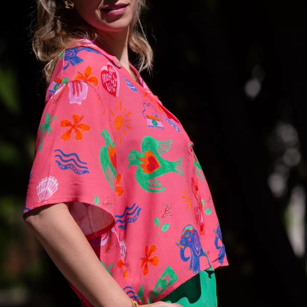 Chemise Anjali motif "En Voyage"