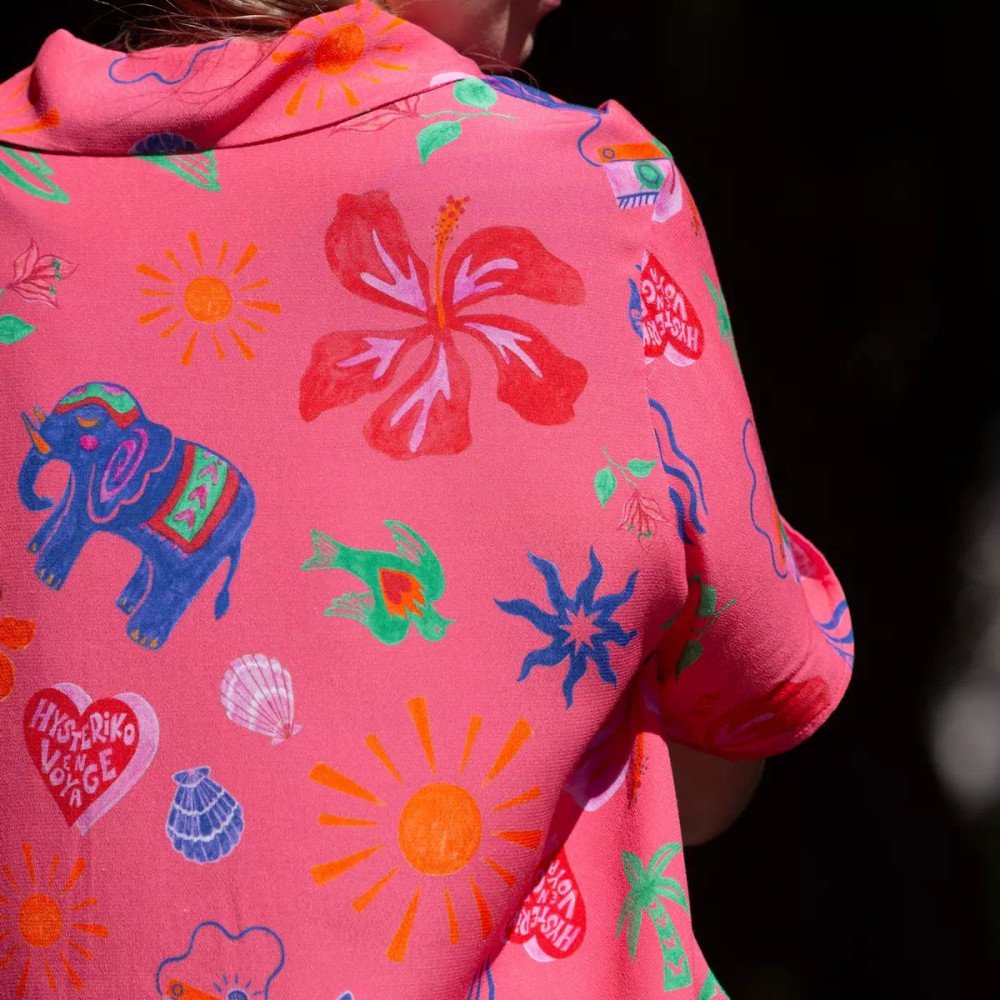 Chemise Anjali motif "En Voyage"