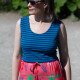Crop Top Linda rayures vertes et bleues