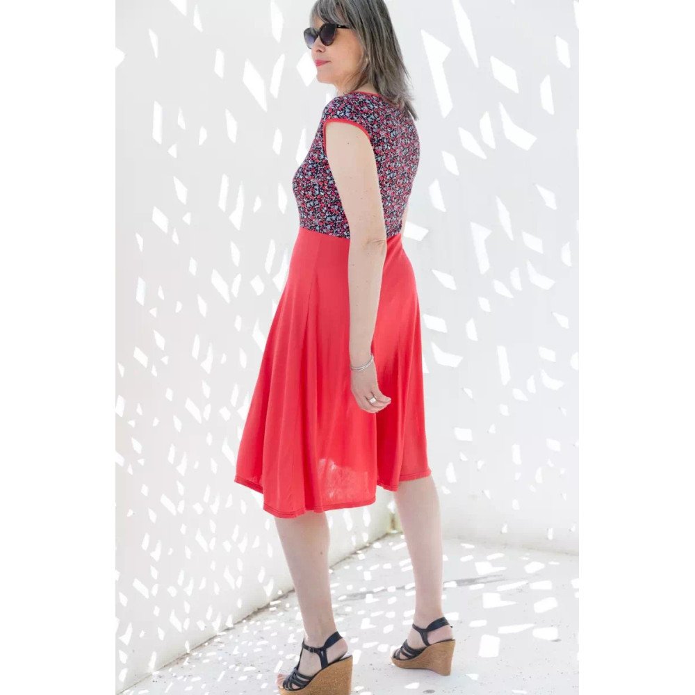 Robe Pénélope bi-matière liberty