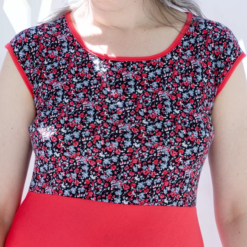 Robe Pénélope bi-matière liberty