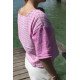 Top Zoé double-gaze de coton vichy rose et blanc