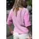 Top Zoé double-gaze de coton vichy rose et blanc