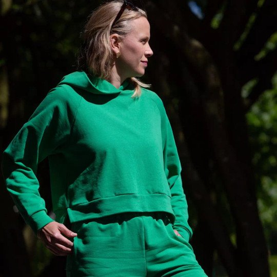 Sweat Alix Vert molleton 100% coton