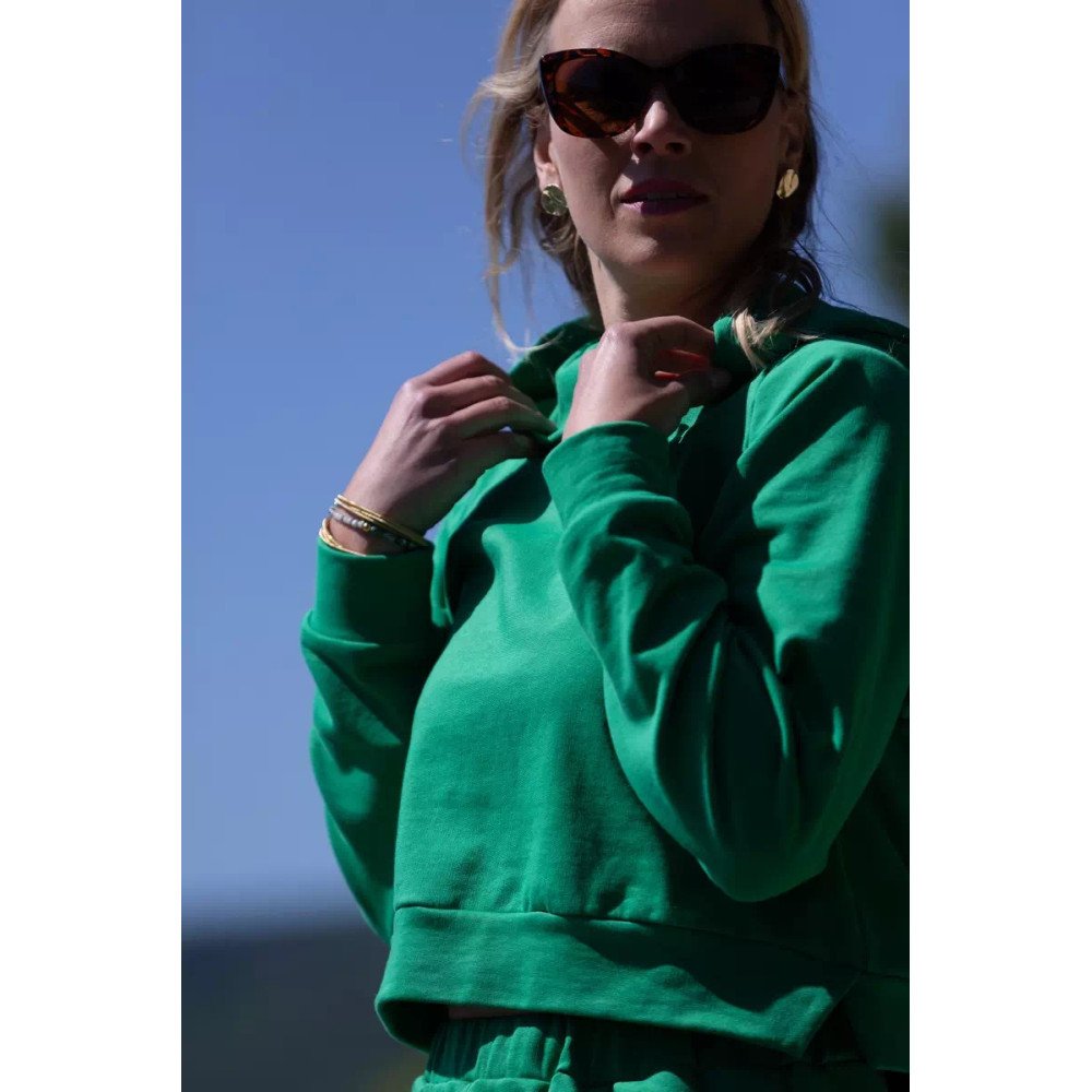 Sweat Alix Vert molleton 100% coton