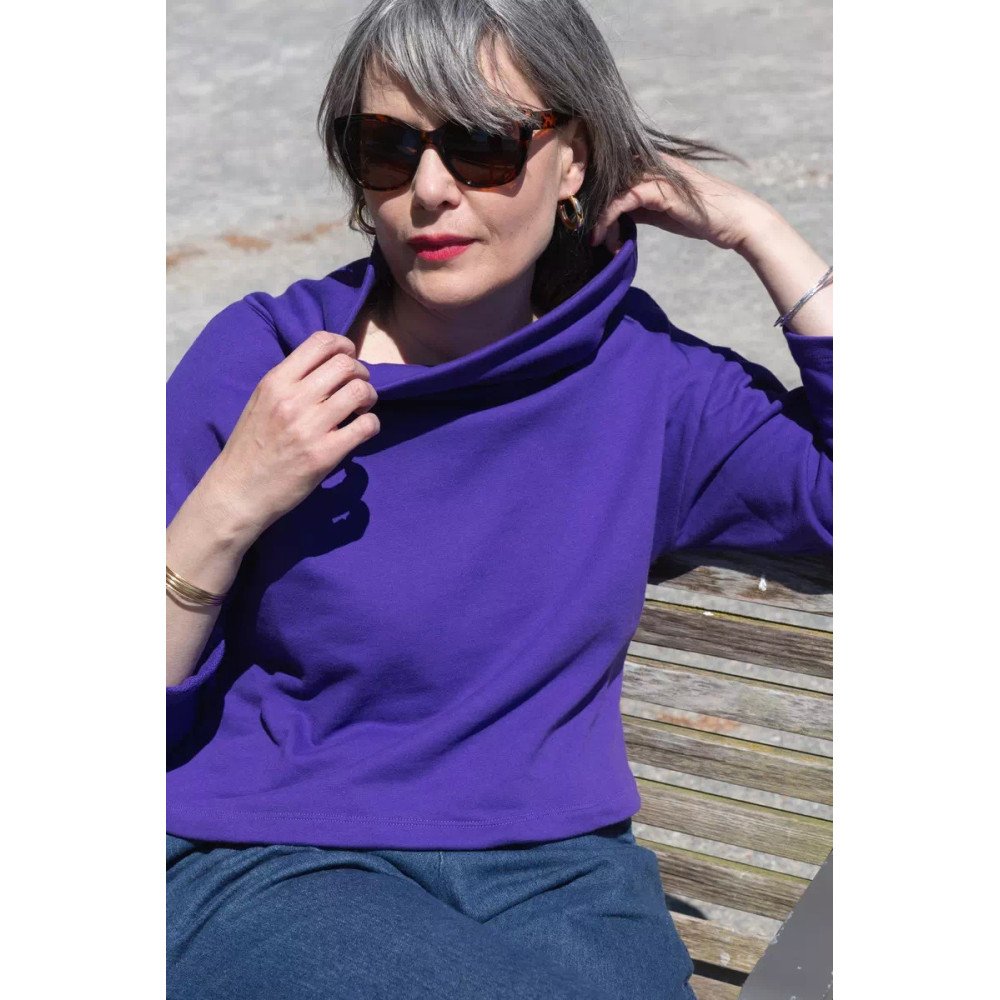 Sweat Vicky Violet molleton 100% coton