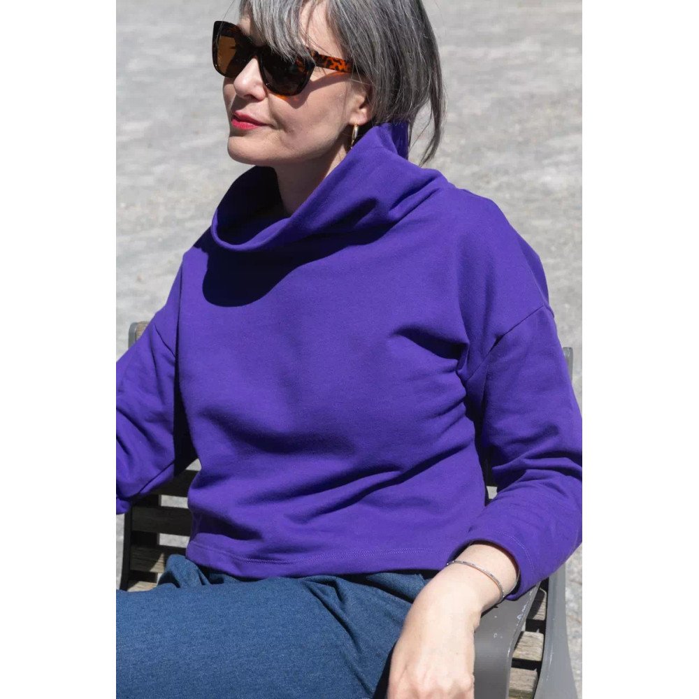 Sweat Vicky Violet molleton 100% coton