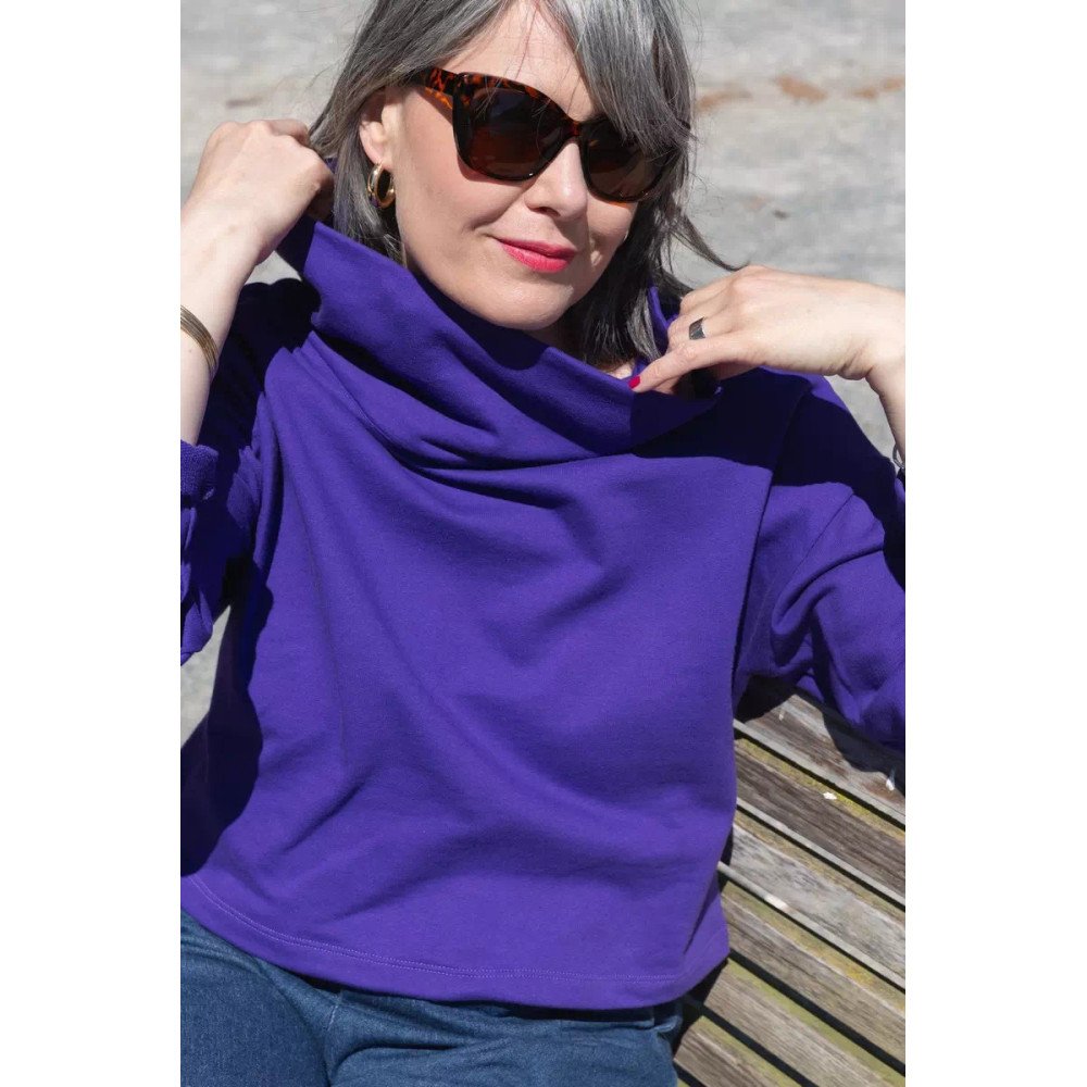 Sweat Vicky Violet molleton 100% coton