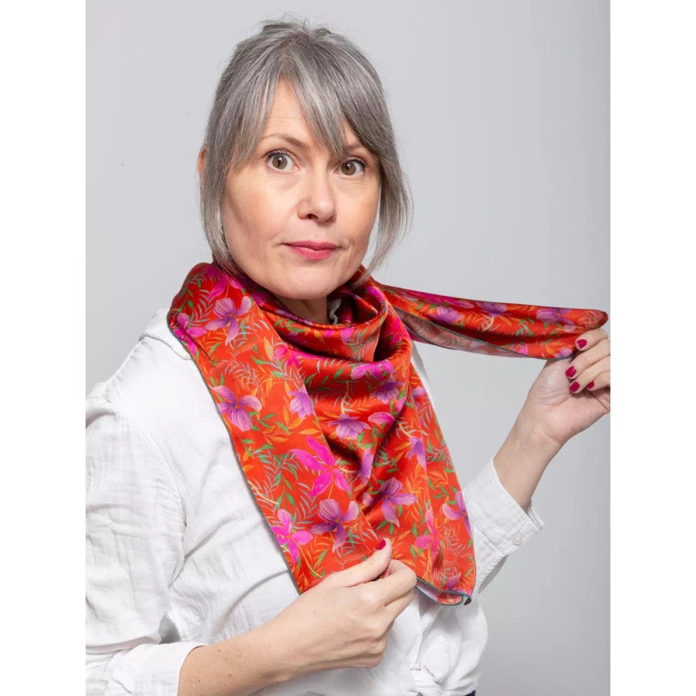 Foulard Flamenco - Satin de viscose Oekotex