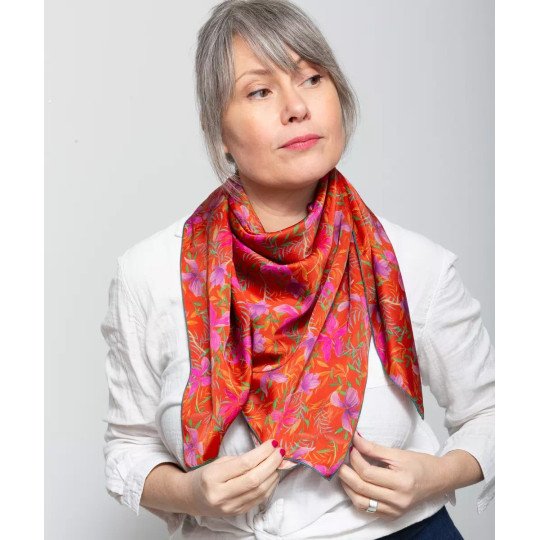 Foulard Flamenco - Satin de viscose Oekotex