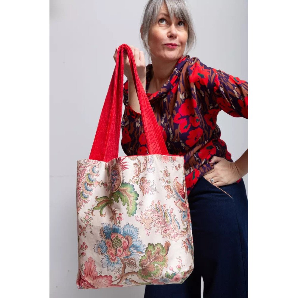 Cabas réversible Rosa - Côté satin de coton fleuri