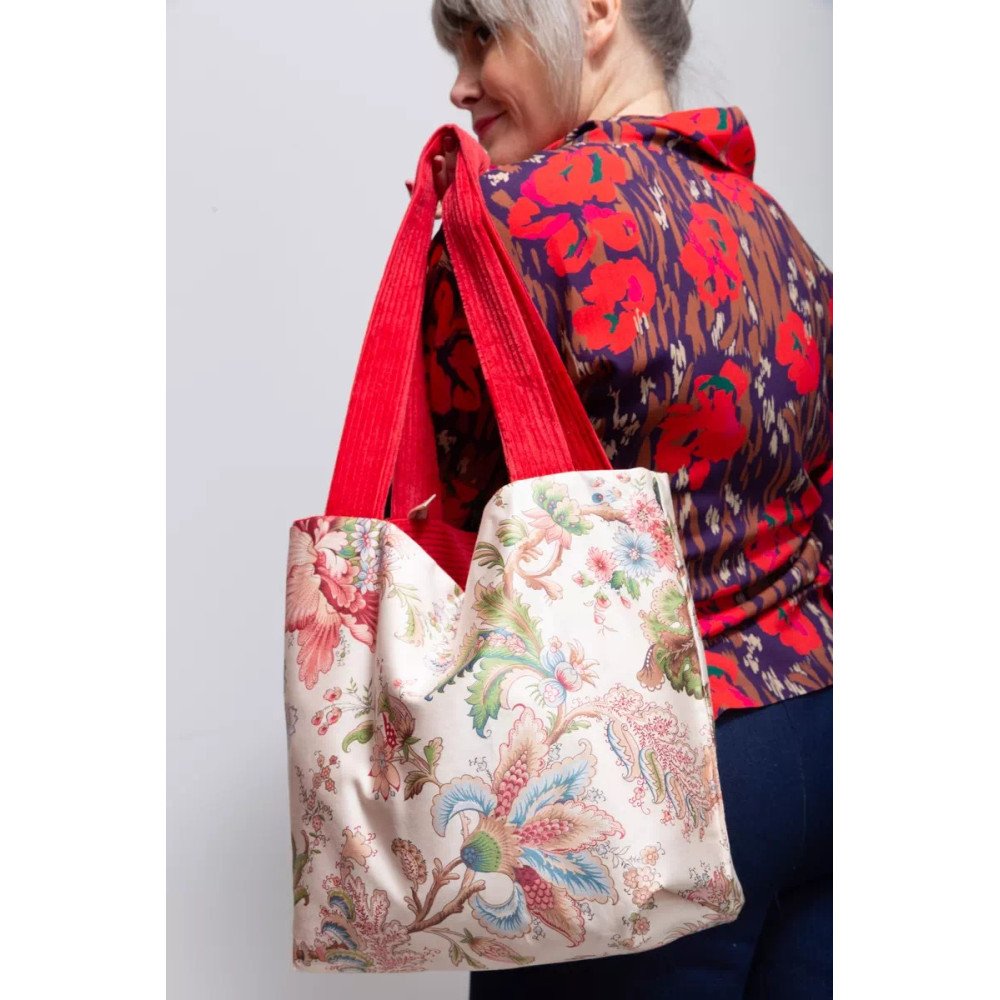 Cabas réversible Rosa - Côté satin de coton fleuri