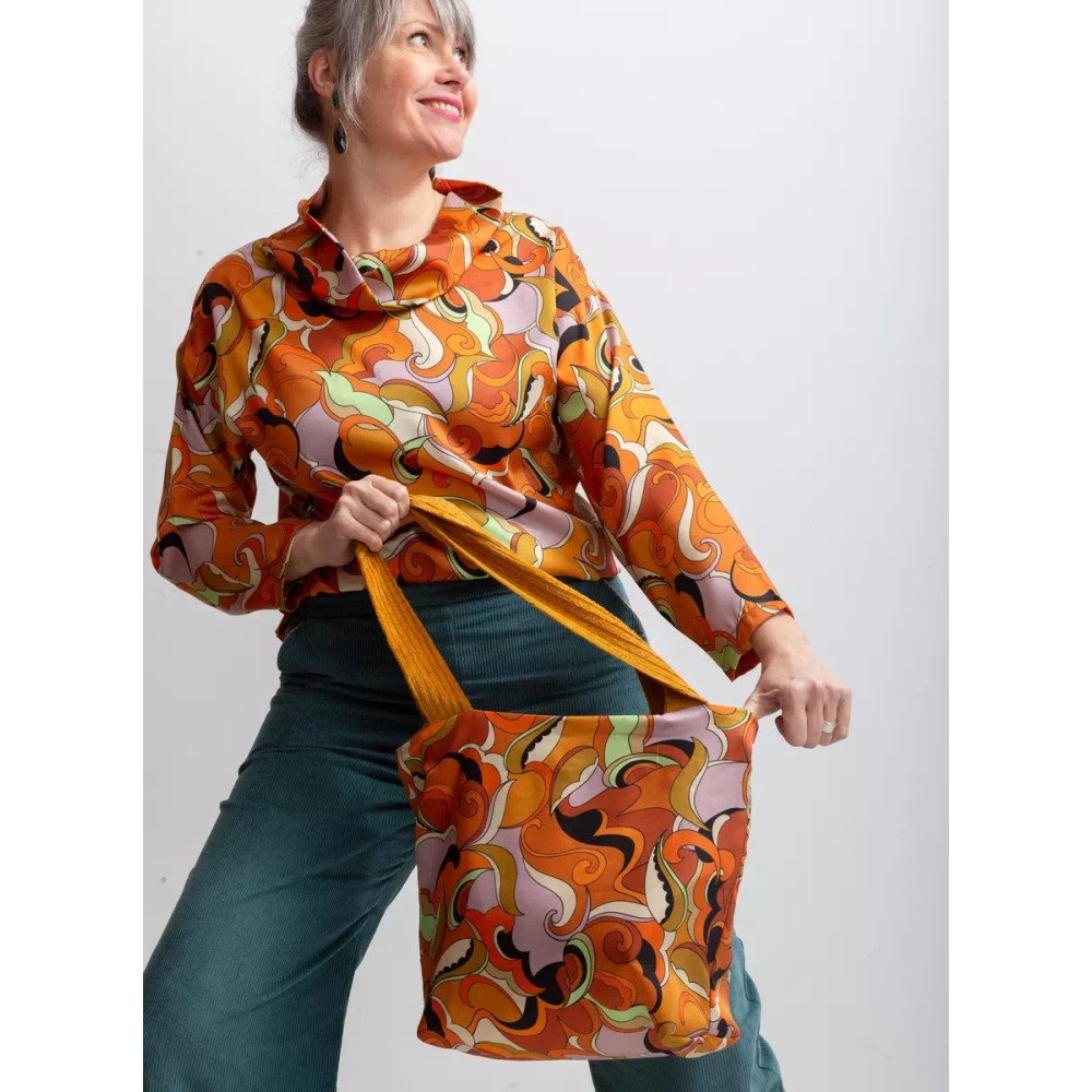 Cabas réversible Safran - Côté satin de viscose Fiorentina