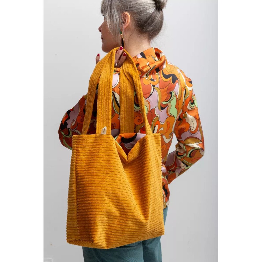 Cabas réversible Safran - Côté velours safran