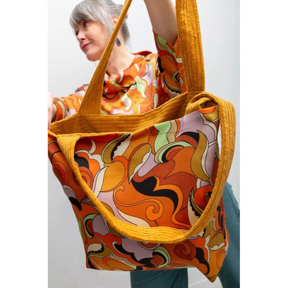 Cabas réversible Safran - Côté satin de viscose Fiorentina