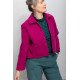 Veste Betty Rose - Caban de laine rose framboise