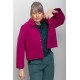 Veste Betty Rose - Caban de laine rose framboise