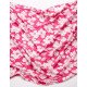 Foulard Azalée - Motif floral rose fuschia écru