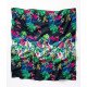 Foulard Botanica - Motif floral multicolore sur fond noir et blanc