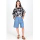 Bermuda femme taille haute Diane porté en pied.
