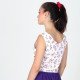 Dos du crop top fleuri Linda avec encolure arrondie.
