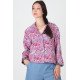 Veste courte femme en jacquard rose Gabrielle, vue de face.