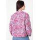 Dos de la veste courte Gabrielle en jacquard rose.