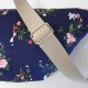 Sac banane Fanny Roseraie Marine à motif floral upcyclé vue de dos détail sangle