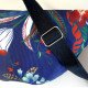 Doublure florale turquoise en coton block print de la banane Fanny
