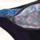 Doublure florale turquoise, lilas et blanche de la banane Fanny Blue Velvet
